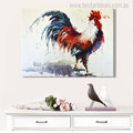Big Cock Modern Animal Abstract Watercolor Painting Portrait Print