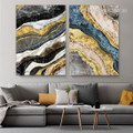 Motley Winding Smudge Abstract Artwork Photograph 2 Piece Modern Framed Stretched Canvas Print for Room Wall Finery