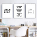 Feminism Is The Radical Modern 3 Piece Framed Stretched Quotes Abstract Painting Photograph Canvas Print for Room Wall Moulding