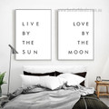 Live By The Sun Modern Abstract Framed Stretched Quotes Painting Photograph 2 Piece Canvas Print For Room Wall Assortment