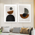 Moiety Sphere Retro 2 Piece Framed Stretched Abstract Geometric Painting Photograph Canvas Print for Room Wall Getup