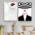 Stylish Feme Woman Nordic Artwork 2 Piece Photograph Abstract Figure Framed Stretched Canvas Print for Room Wall Garniture