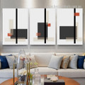 Bold Verse Contour Square Abstract Modern Framed Stretched 3 Panel Artwork Photograph Geometric Canvas Print for Room Wall Finery