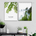 Nature Arbor Solitude Sky Artwork Picture Naturescape Botanical 2 Piece Framed Stretched Nordic Canvas Print for Room Wall Garnish