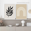 Meandering Alignment Leaves Abstract 2 Piece Framed Stretched Wall Art Scandinavian Photograph Geometric Canvas Print for Room Disposition