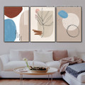 Particoloured Daub Scansion Abstract Artwork Modern 3 Piece Photograph Geometric Framed Stretched Canvas Print for Room Wall Arrangement