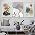 Macula Orb Foliage Leaves Abstract Wall Hanging Botanical Framed Stretched Scandinavian Artwork Image 3 Piece Canvas Print for Room Embellishment
