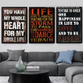 Love And To Be Loved Vintage Quotes Artwork Abstract 3 Piece Photograph Stretched Framed Canvas Print for Room Wall Onlay