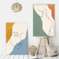 Lineament Feme Visage Spots Abstract Figure Framed Stretched Modern 2 Piece Art Photograph Canvas Print for Room Wall Arrangement