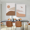 Mountain Votary Sun Naturescape Abstract 2 Piece Framed Stretched Scandinavian Painting Photograph Abstract Canvas Print for Wall Hanging Illumination