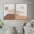 Mountain Votary Abstract Scandinavian Abstract Framed Stretched Wall Artwork Photograph 2 Piece Naturescape Canvas Print for Room Equipment