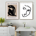 Mortal Countenance Lady Framed Stretched Figure 2 Panel Abstract Wall Artwork Photograph Scandinavian Canvas Print for Room Molding