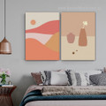 Chromatic Mount Abstract Framed Stretched Scandinavian 2 Piece Painting Photograph Naturescape Canvas Print for Room Wall Adornment