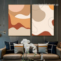 Voluminous Patch Spots Scandinavian 2 Panel Painting Abstract Photograph Framed Stretched Geometric Canvas Print for Room Wall Outfit