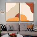 Twisting Smirch Rules Geometric Framed Stretched Abstract Wall Art Picture 2 Panel Scandinavian Canvas Print for Room Getup