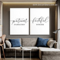 Patient In Affliction Abstract Framed Stretched Quotes 2 Piece Wall Art Photograph Modern Canvas Print for Room Drape