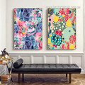 Colorific Daffodil Cactus Abstract Modern Framed Stretched Wall Finery Art Photograph Floral 2 Piece Canvas Print
