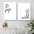 I Will Keep You Wild Framed Stretched 2 Panel Modern Wall Equipment Art Photograph Minimalist Quotes Canvas Print