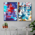 Calico Maculas Abstract Framed Stretched Painting Photograph 2 Panel Modern Canvas Print for Room Wall Molding Ideas