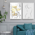 The Road Of Art Spots Modern Canvas Print Wall 2 Piece Typography Photo Framed Stretched Abstract Artwork For Room Drape