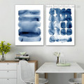 Meandering Smudge Nordic 2 Piece Minimalist Canvas Wall Outfit Art Framed Stretched Photograph Abstract Print