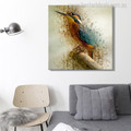 Hued Kingfisher Abstract Watercolor Animal Painting Canvas Print for Living Room Wall Getup