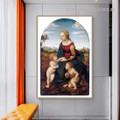 The Virgin and Child with Saint John the Baptist Raphael High Renaissance Figure Reproduction Artwork Picture Canvas Print for Room Wall Onlay