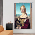 Portrait of a Lady with a Unicorn Raphael High Renaissance Figure Landscape Reproduction Artwork Picture Canvas Print for Room Wall Onlay