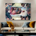 Sistine Chapel Ceiling God Dividing Land and Water Michelangelo High Renaissance Religious Figure Reproduction Artwork Photo Canvas Print for Room Wall Onlay