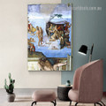 Sistine Chapel Ceiling the Flood Michelangelo High Renaissance Nude Figure Reproduction Artwork Picture Canvas Print for Room Wall Ornament