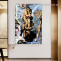 An Angel to Winding Trumpet Michelangelo High Renaissance Nude Reproduction Artwork Photo Canvas Print for Room Wall Decoration