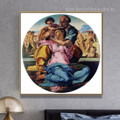 Holy Family with St John the Baptist Michelangelo High Renaissance Religious Figure Reproduction Artwork Photo Canvas Print for Room Wall Garnish