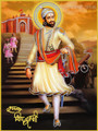 Chhatrapati Shivaji Maharaj Indian Deities Painting Modern Hindus Spiritual Canvas Print Image for Office Wall Moulding