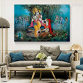 Krishna Radha Jodi Trees Indian Gods And Goddesse Religious Hindus Canvas Print Modern Artwork Image for Wall Hanging Arrangement