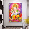 Ganesha Hindus God Religious Canvas Print Modern Artwork Image for Home Wall Moulding