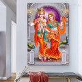 Lord Krishna Radha Jodi Peacock Hindus Spiritual God Modern Art Canvas Print for Room Wall Decoration