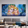 Krishna Radha Indian Religion Spiritual Hindus God Modern Photo Art Canvas Print for Room Wall Disposition