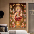 Maa Durga Hindu Goddess Modern Religious Painting Canvas Print Image for Bedroom Wall Adornment 