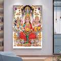 Maa Lakshmi Goddess Hindus Indian Deities Spiritual Modern Photograph Art Canvas Print for Room Wall Equipment