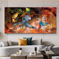 Krishna Radha Jodi Modern Indian Religious Artwork Canvas Print Image for Office Wall Flourish