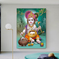 Balakrishna Indian Religion Spiritual Hindus God Modern Photo Art Canvas Print for Room Wall Flourish