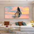Mahadev Indian Religion Spiritual Hindus God Modern Photo Art Canvas Print for Room Wall Assortment