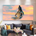 Mahadev Modern Hindus God Spiritual Canvas Print Image Painting for Home Wall Adornment
