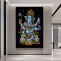 Lord Ganapati Hindus Indian Deities Spiritual Modern Photograph Art Canvas Print for Room Wall Garnish