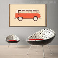 Volkswagen Kombi Vintage Nordic Minimalist Painting Canvas Print for Room Wall Decor