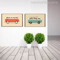 Van and Bus Vintage Nordic Minimalist Painting Canvas Print for Living Room Wall Assortment
