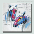 Two Horse Love Abstract Animal Modern Painting Canvas Print
