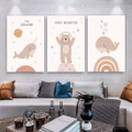 Space Adventure Planet Bear Typography Photograph Animal Nursery 3 Piece Set Stretched Canvas Print for Room Wall Art Embellishment