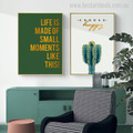 Moments Like This Botanical Nordic Quotes Painting Canvas Print for Living Room Wall Decor