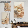 Surge Pattern Marble Abstract Modern Photograph 3 Piece Framed Prints on Canvas Set Wall Hanging Artwork Outfit